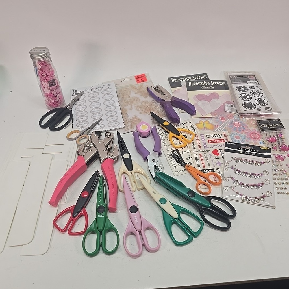 Crafting Lot‎ Creative Scrapbook Punches Corner Wavy Cutters Foil Scissors More